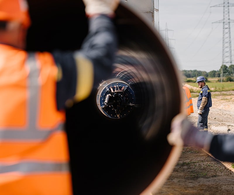 Arbeiter beim Pipelinebau