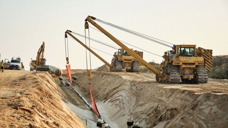 EUGAL Excavation of a pipeline pit