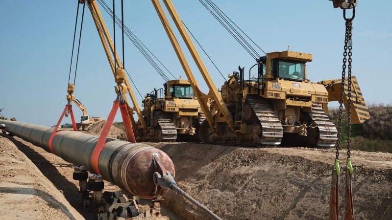 EUGALConstruction vehicles during pipeline construction