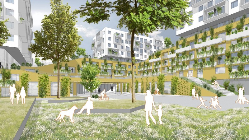 Start of construction for ÖSTU-STETTIN for residential project in Nordbahnviertel district © querkraft architekten