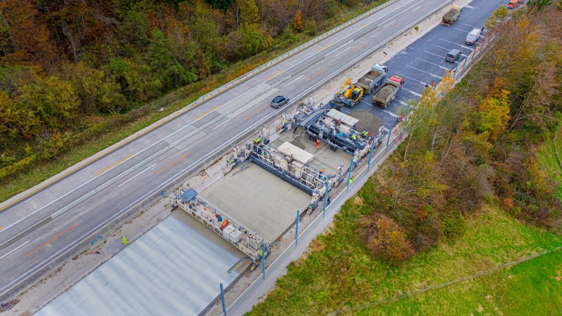 Re-Recycling auf der A1 ©Mike Wolf / ASFINAG / HABAU